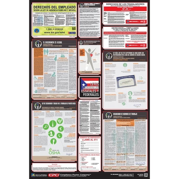Accuform POSTERS COMBO STATE, FEDERAL AND OSHA PPG400PR - PPG400PR