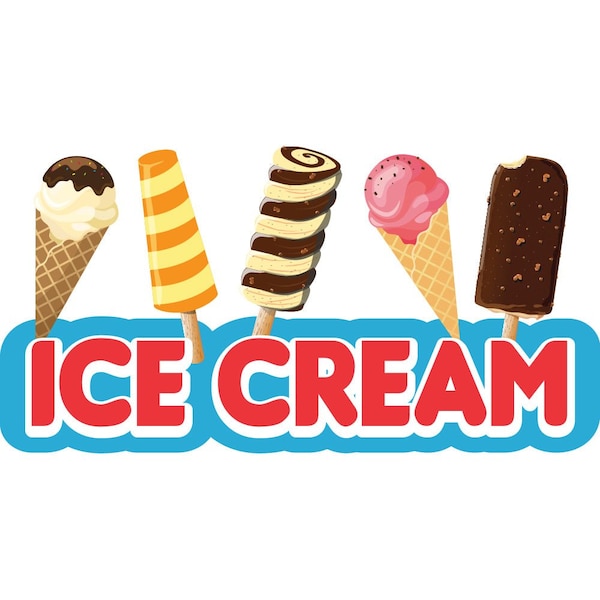 Signmission Safety Sign, 9 in Height, Vinyl, 6 in Length, Ice Cream 2, D-DC-48-Ice Cream 2 - D-DC-48-ICE CREAM 2