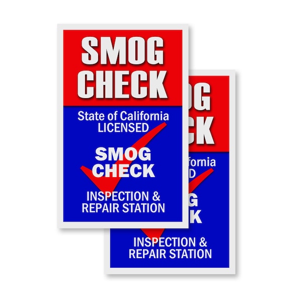 Signmission Smog Check, A-Frame & 2 Decals Installed, Heavy-Duty Plastic Frame - SBHD-D-2436-SMOG CHECK