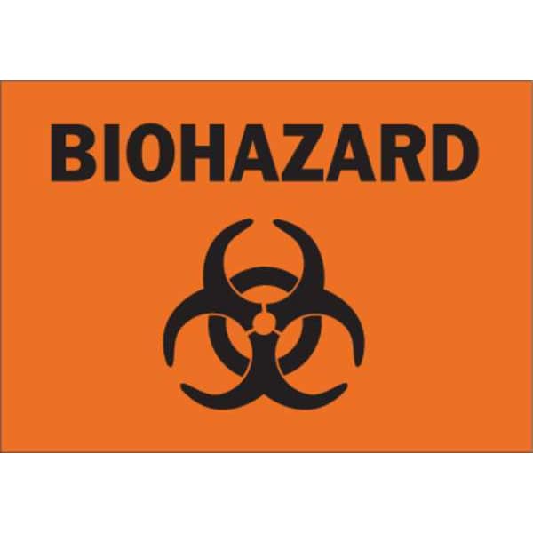 Condor Biohazard Sign, 7 in H, 10 in W, Plastic, English, 35GA26 - 35GA26