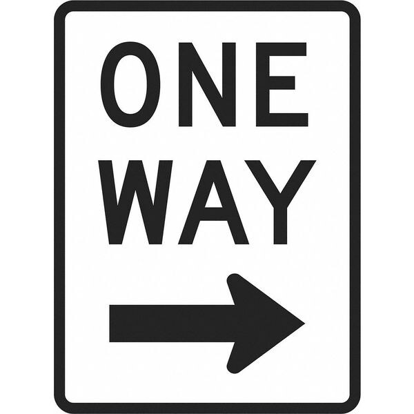 Lyle One Way Traffic Sign, 18 in H, 12 in W, Aluminum, Vertical Rectangle, English, T1-1014-DG_12x18 - T1-1014-DG_12X18