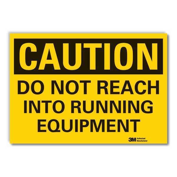 Lyle Caution Sign, 5 in. H, Vinyl, Do Not Reach, 5 in Height, 7 in Width, Reflective Sheeting, English - LCU3-0352-RD_7X5