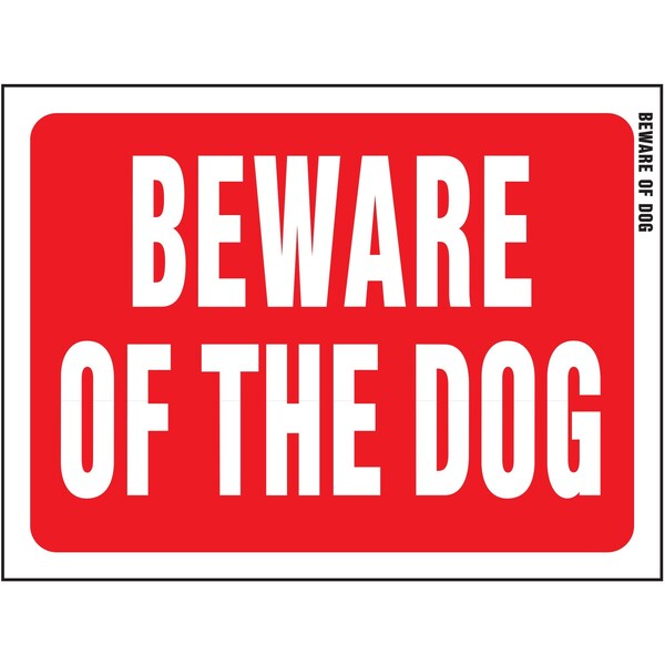 Hy-Ko Beware Of Dog Sign 8.5" x 12", 10PK - A20601