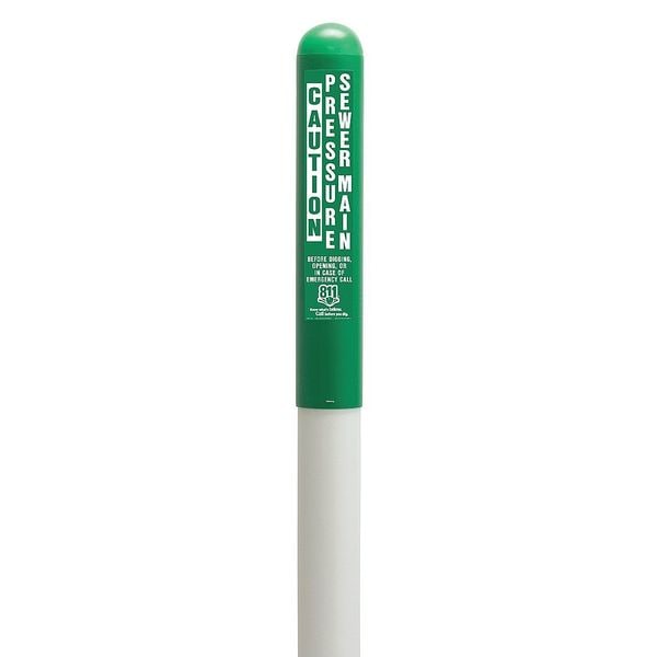 Tapco Utility Dome Marker, Round, , Thermoplastic Polymer Green/White, 66" L - 113781C