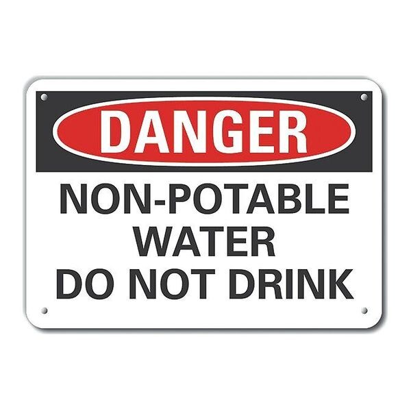 Lyle Danger, Non-potable water do not drink, 14 in W x 10 in H, , Aluminum, LCU4-0513-RA_14X10 - LCU4-0513-RA_14X10