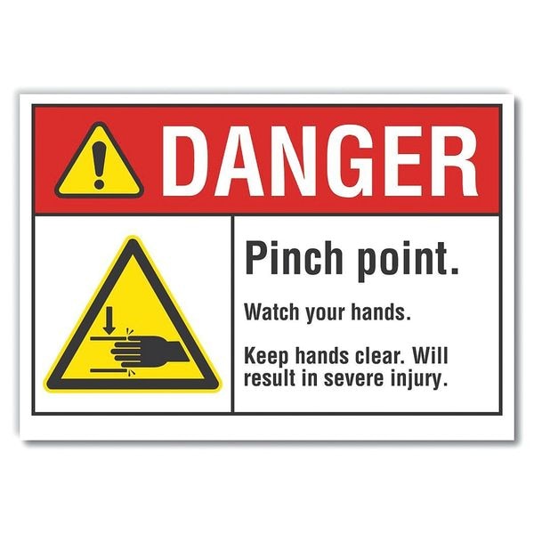 Lyle Danger Sign, 3 1/2 in Height, 5 in Width, Reflective Sheeting, Horizontal Rectangle, English - LCU4-0001-RD_5X3.5