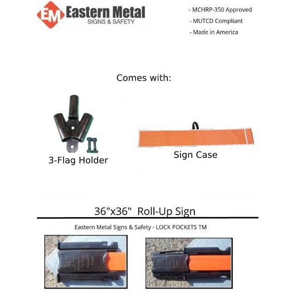 Eastern Metal Signs And Safety Men Working Traffic Sign, 36 in Height, 36 in Width, Polyester, PVC, Diamond, English - C/36-EMO-3FH-HD MEN WORKING