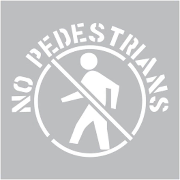 Visual Workplace Floor Stencil, 24"x24", No Pedestrians - 60-1924-2424-TR679