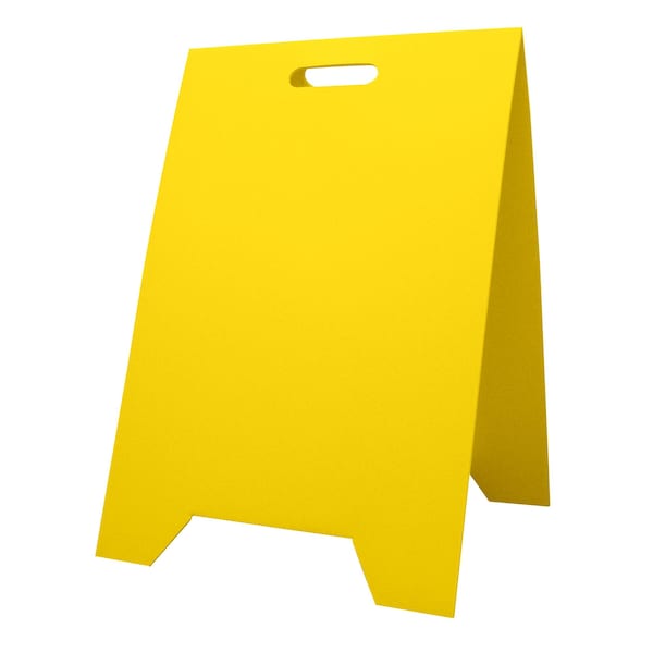 Visual Workplace A Frame Sign, Corrugate, 16"x24", Yellow - 15-1904-AF1624-618