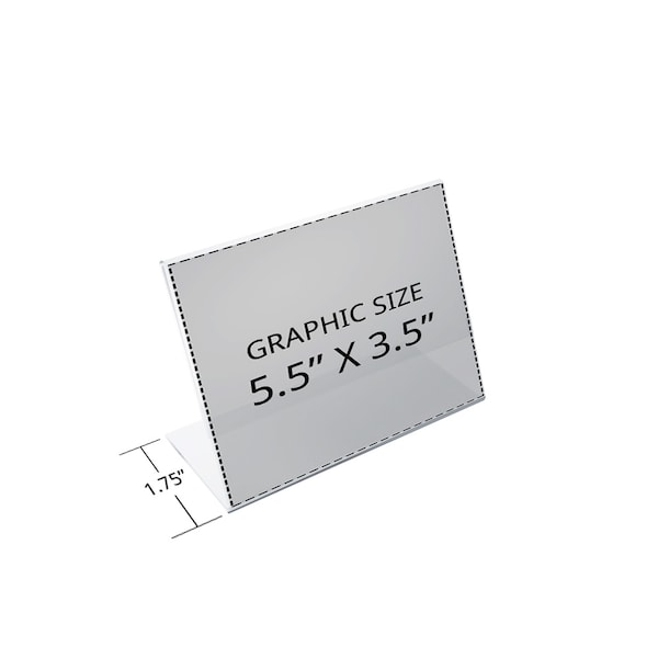 Azar Displays 5.5"W x 3.5"H Angled Sign Holder, PK10 - 112759