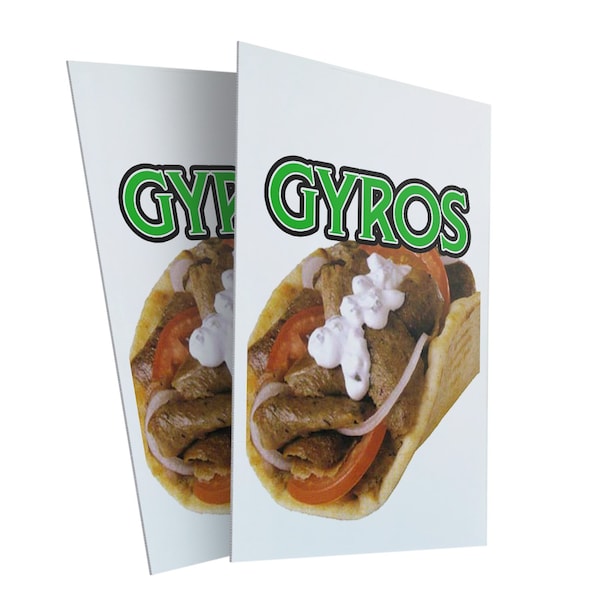 Signmission Gyros, Plastic Signs Only 24 Inch x 36 Inch, Corrugated Plastic, 2PK - CSB-2436-2PACK-GYROS