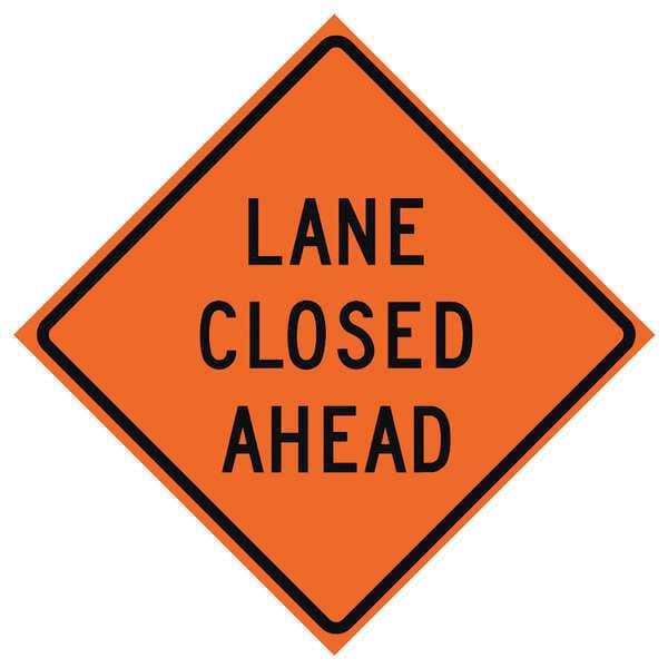 Eastern Metal Signs And Safety Lane Closed Traffic Sign, 36 in H, 36 in W, Vinyl, Diamond, English, 669-C/36-NRVFO-LC - 669-C/36-NRVFO-LC