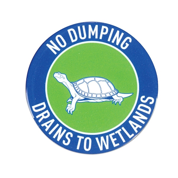 Pig Storm Drain Marker, Drains to Wetlands, 10PK - SGN8200-895