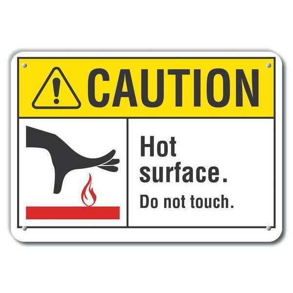 Lyle Hot Surface Sign, 7 in H x 10 in W, Aluminum, Hot Surface. Do Not Touch. - LCU3-0099-RA_10X7