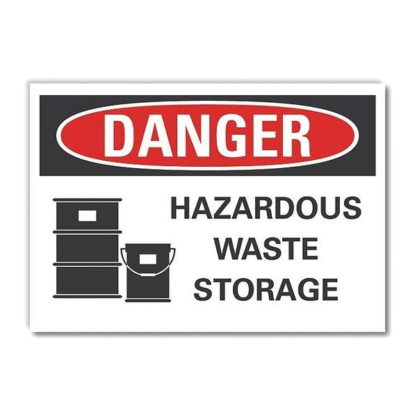 Lyle Hazardous Waste Danger Label, 5 in H, 7 in W, Polyester, Horizontal Rectangle, LCU4-0213-ND_7X5 - LCU4-0213-ND_7X5