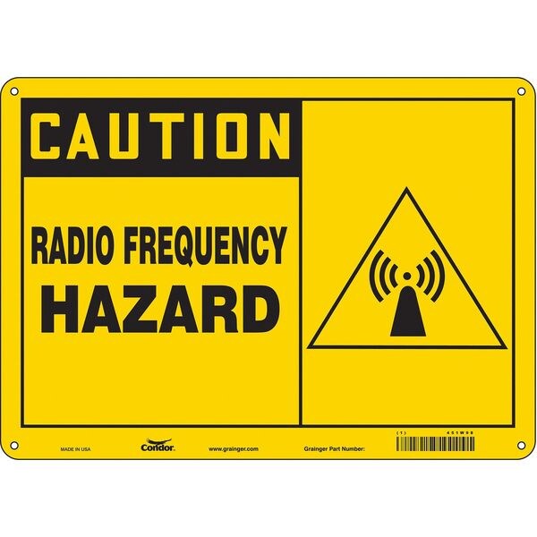 Condor Safety Sign, 10 in Height, 14 in Width, Polyethylene, Horizontal Rectangle, English, 451W98 - 451W98