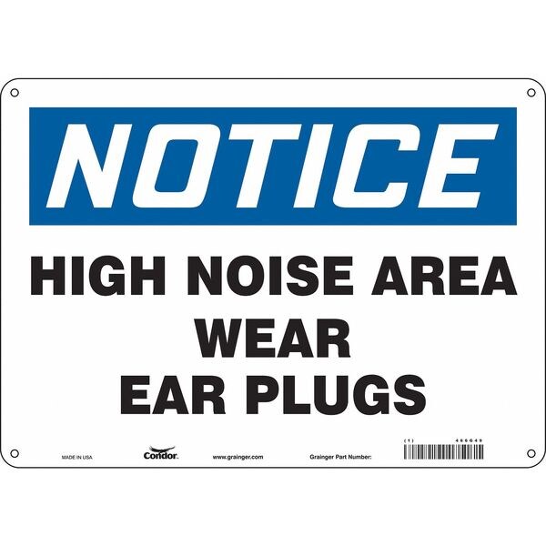 Condor Safety Sign, 10 in Height, 14 in Width, Polyethylene, Horizontal Rectangle, English, 466G49 - 466G49