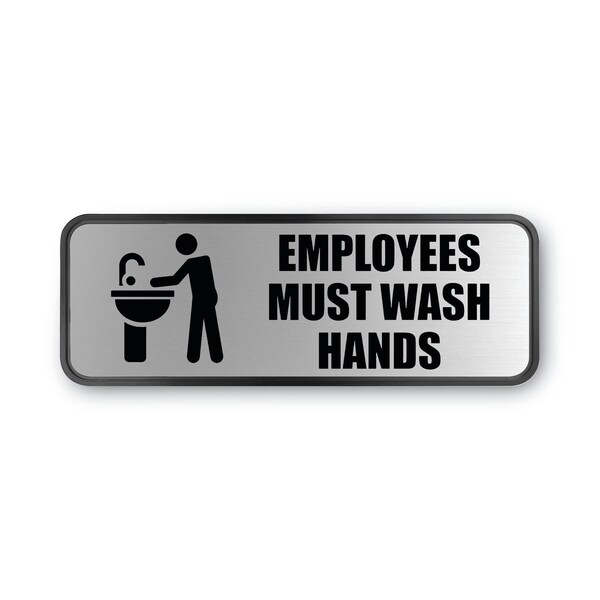 Cosco Employees Must Wash Hands, 3" W x 9" H - 098205