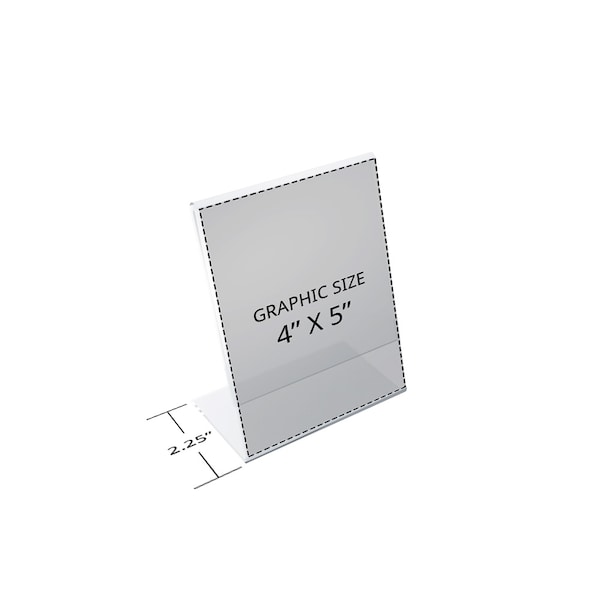 Azar Displays 4"W x 5"H Angled Sign Holder, PK10 - 112729