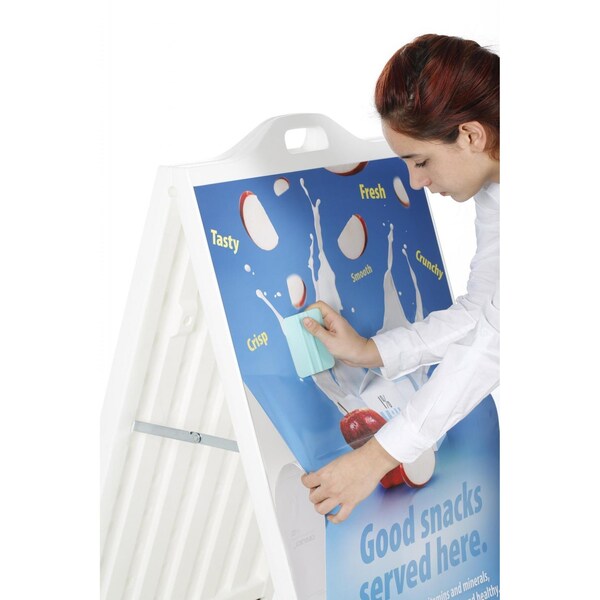 M&T Displays 24''x36'' SignPro Sidewalk Sign for Posters, White, A Board, Double Sided - UPSP310024X2000