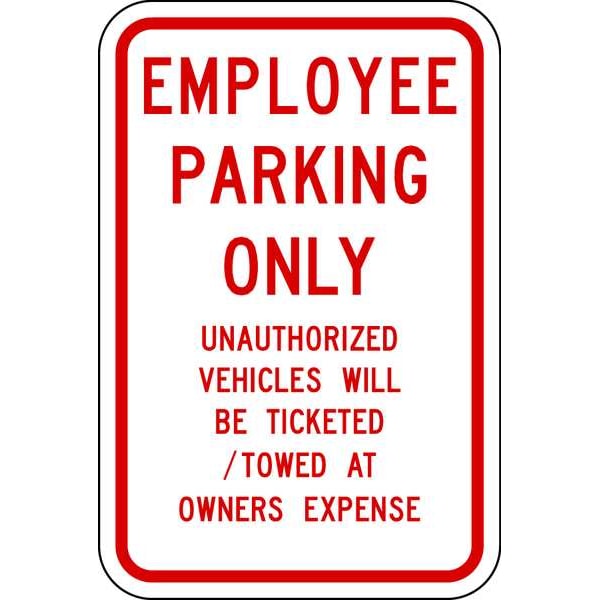 Lyle Employee Parking Sign, 18" x 12, RP-022-RW-12HA - RP-022-RW-12HA