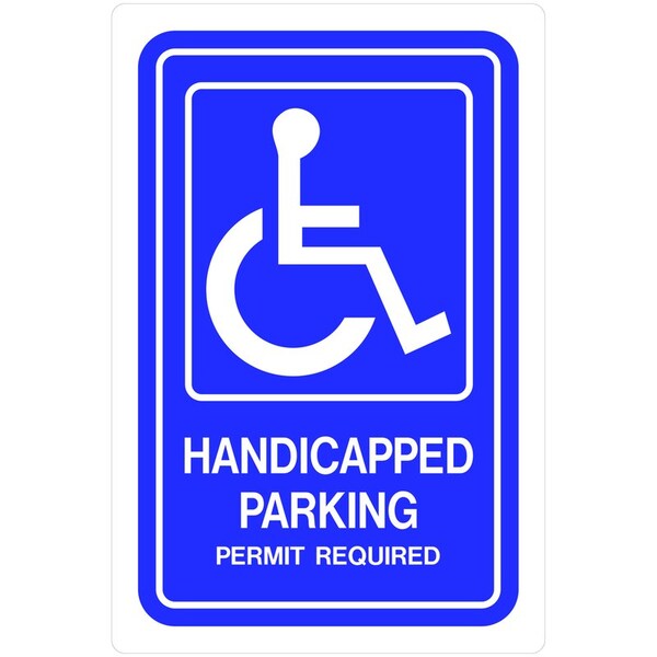 Hillman HILLMAN English Blue Handicap Sign 18 in. H X 12 in. W - 843294