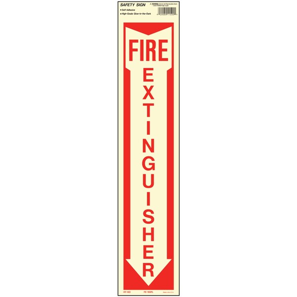 Hy-Ko Fire Extinguisher Photoluminescent Sign 4" x 18", 10PK - A11500
