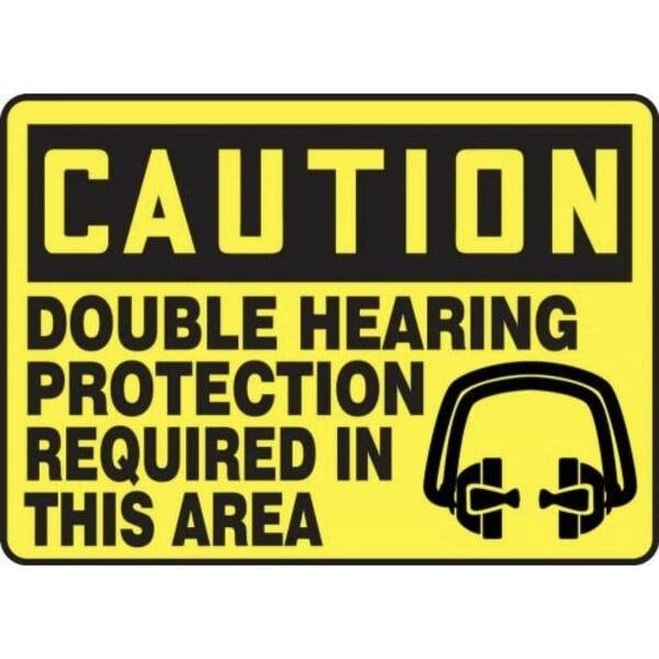 Accuform OSHA CAUTION SAFETY SIGN DOUBLE MPPE446VS - MPPE446VS