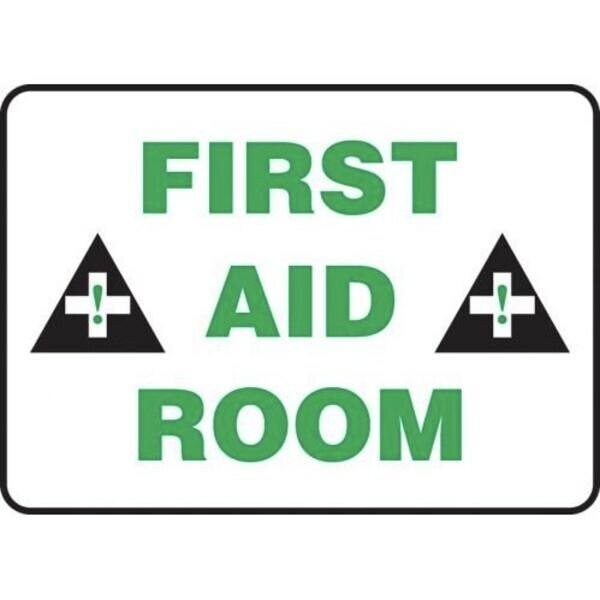 Accuform Safety Sign, FIRST AID STATION, 7 X 10, Vinyl - MFSD959VS