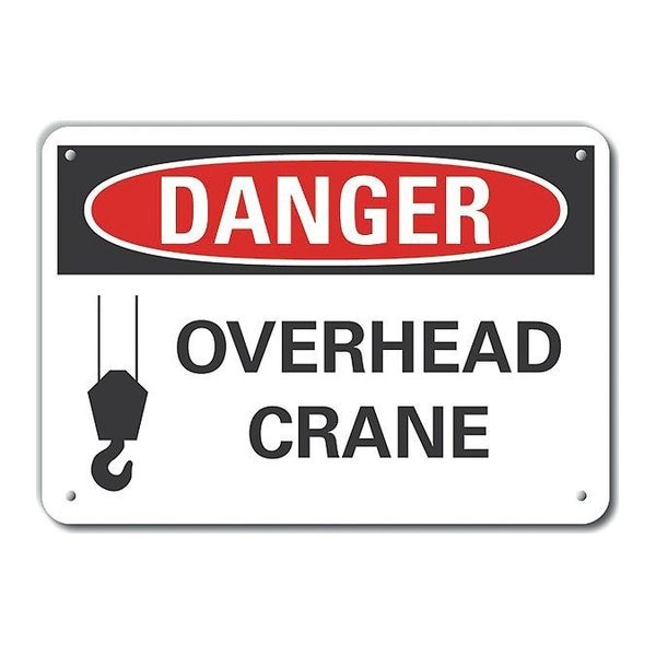 Lyle Alum Danger Overhead Crane, 10"x7", LCU4-0256-NA_10X7 - LCU4-0256-NA_10X7