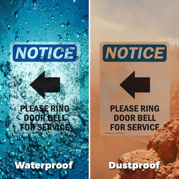 Signmission Please Ring Door Bell Sign With Symbol, 3.5 in W x Rectangle, Vinyl Decal - OS-2PACK-NS-D-35-V-17582