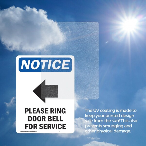 Signmission Please Ring Door Bell Sign With Symbol, 3.5 in W x Rectangle, Vinyl Decal - OS-2PACK-NS-D-35-V-17582