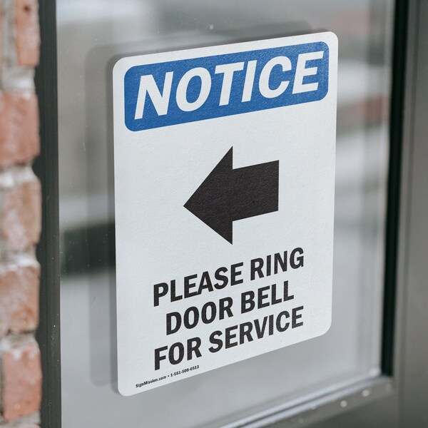 Signmission Please Ring Door Bell Sign With Symbol, 3.5 in W x Rectangle, Vinyl Decal - OS-2PACK-NS-D-35-V-17582
