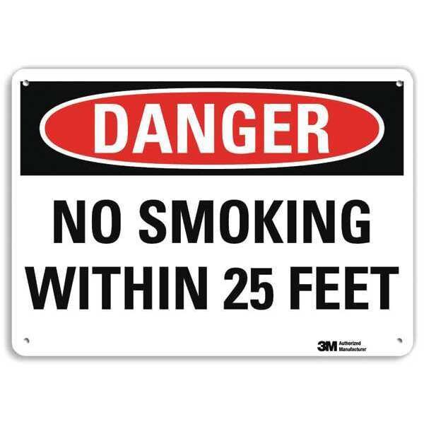Lyle Danger No Smoking Sign, 7" H, 10" W, Vertical Rectangle, English, U3-1862-RA_10X7 - U3-1862-RA_10X7