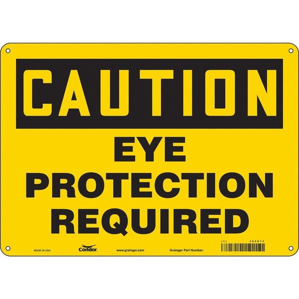 Condor Safety Sign, 10 in Height, 14 in Width, Polyethylene, Horizontal Rectangle, English, 466U13 - 466U13