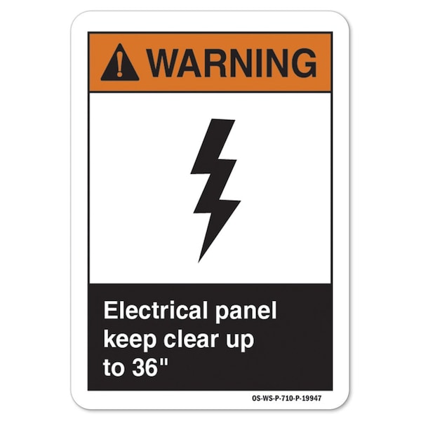 Signmission ANSI Warning, 5" Height, 7" Width, 5" H, 7" W, Landscape, Electrical Panel Keep Clear Up To 36 - OS-WS-D-57-L-19947
