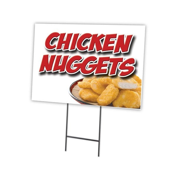 Signmission Chicken Nuggets Yard Sign & Stake outdoor plastic coroplast window, C-1824 Chicken Nuggets - C-1824 CHICKEN NUGGETS