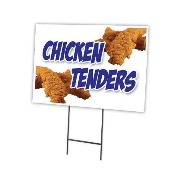 Signmission Chicken Tenders Yard Sign & Stake outdoor plastic coroplast window, C-1824 Chicken Tenders - C-1824 CHICKEN TENDERS