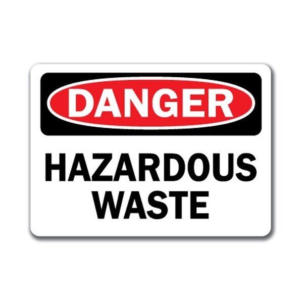 Signmission Safety Sign, 14 in Height, Plastic, Hazardous Waste, DS-Hazardous Waste - DS-HAZARDOUS WASTE
