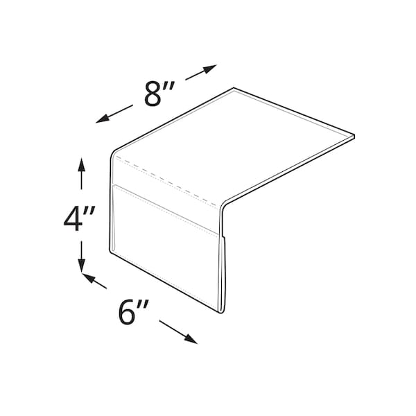 Azar Displays 6"W x 4"H Shelf Sign Holder, PK10 - 142702