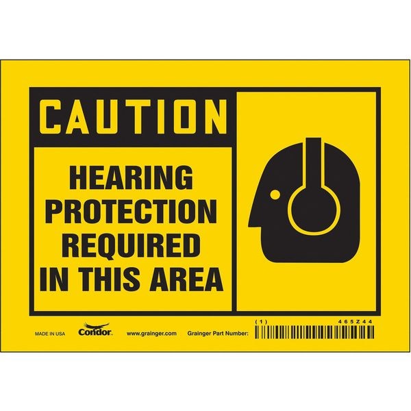 Condor Safety Sign, 5 in Height, 7 in Width, Vinyl, Horizontal Rectangle, English, 465Z44 - 465Z44