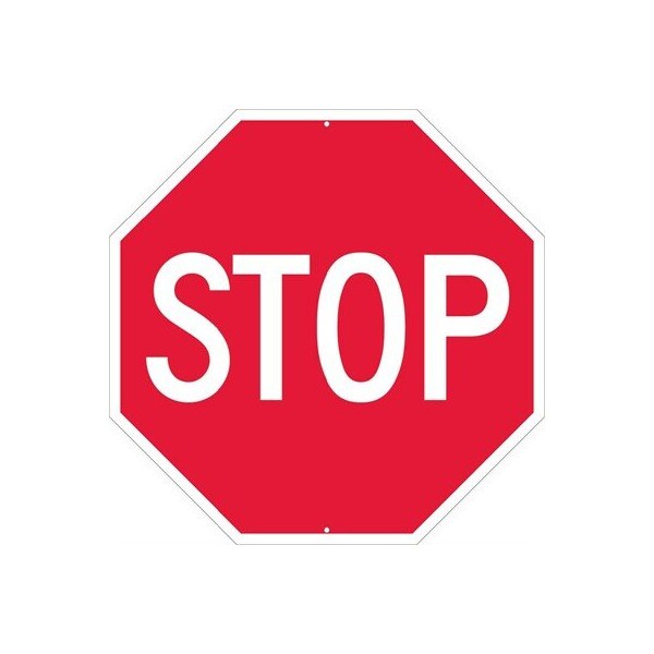 Nmc Stop  Octagon Shape Sign  30x30, 30 in Height, 30 in Width, Aluminum - TM81J