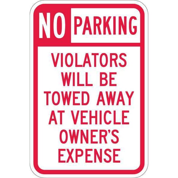 Lyle Tow Zone No Parking Sign, 18" x 12, T1-1061-HI_12x18 - T1-1061-HI_12X18