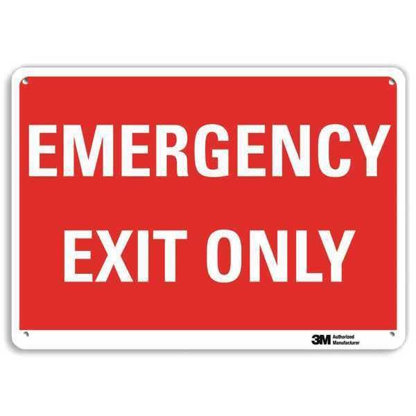 Lyle No Header, Emergency Exit Only, 14" W x 10" H, Rectangle, Recycled Aluminum - U7-1084-RA_14X10