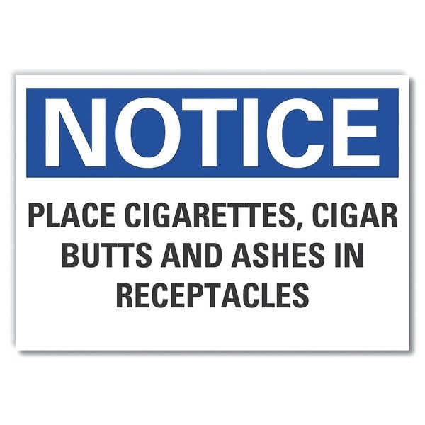 Lyle Place cigarettes, cigar butts and ashes in receptacles, 10" x 7", Non-PVC Polymer, LCU5-0254-ED_10x7 - LCU5-0254-ED_10X7