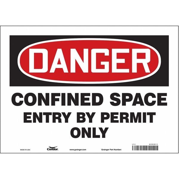 Condor Safety Sign, 10 in Height, 14 in Width, Vinyl, Horizontal Rectangle, English, 465K31 - 465K31