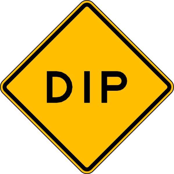 Lyle Dip Traffic Sign, 12 in Height, 12 in Width, Aluminum, Diamond, English - W8-2-12HA