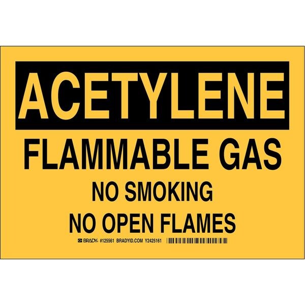 Brady No Smoking Sign, 7" H, 10" W, Polyester, Rectangle, English, 125561 - 125561
