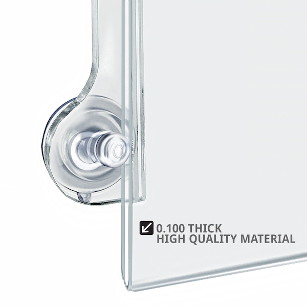 Azar Displays 14"W x 8.5"H Sign Frame W/ suction cups, PK2 - 106607