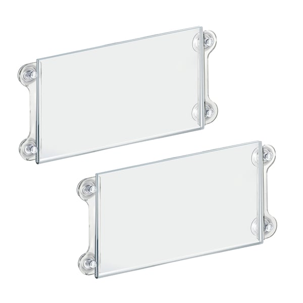 Azar Displays 14"W x 8.5"H Sign Frame W/ suction cups, PK2 - 106607